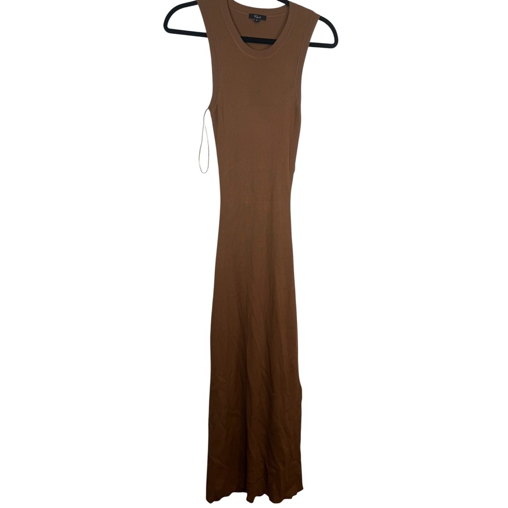 Rails Brown Ribbed Sleeveless Open Back Maxi Dress Cedar Size Medium
